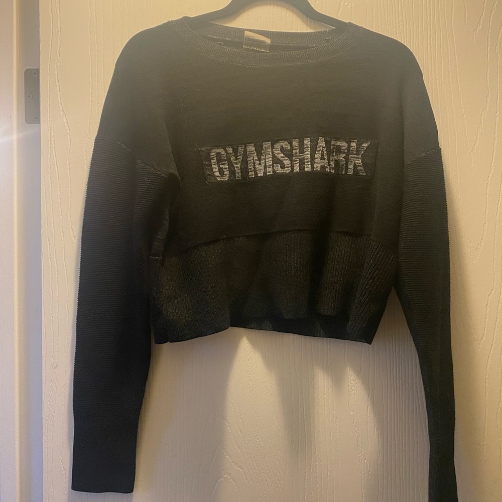 Gymshark Black Long Sleeve Cropped Sweatshirt
